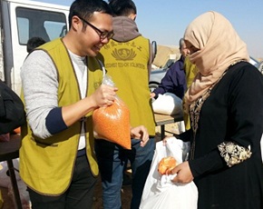 慈済基金会のヨルダン国内における難民への食糧支援